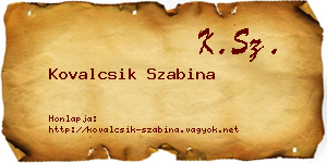Kovalcsik Szabina névjegykártya