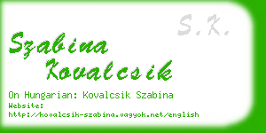 szabina kovalcsik business card